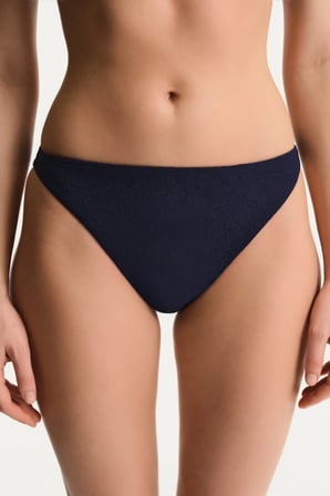Lacivert Hailey Minimal Dokulu Orta Bel Bikini Altı