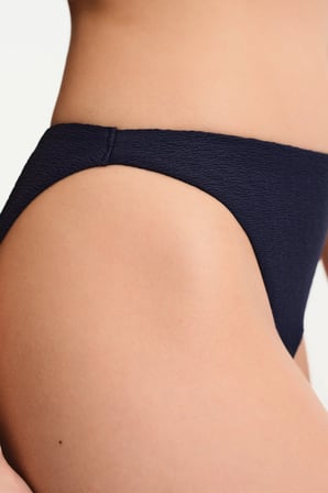 Lacivert Hailey Minimal Dokulu Orta Bel Bikini Altı