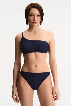 Lacivert Hailey Minimal Dokulu Orta Bel Bikini Altı