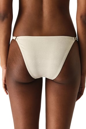 Bej Devon Side Simli Orta Bel Bikini Altı