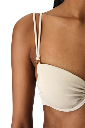 Bej Devon Balen Simli Bikini Üstü