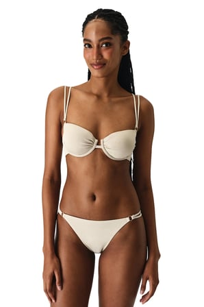 Bej Devon Balen Simli Bikini Üstü