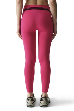 Pembe Seamless Dikişsiz Katlanabilir Yüksek Bel Tayt