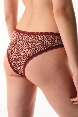 Bordo Pointel Leopar Desenli Brazilian Külot