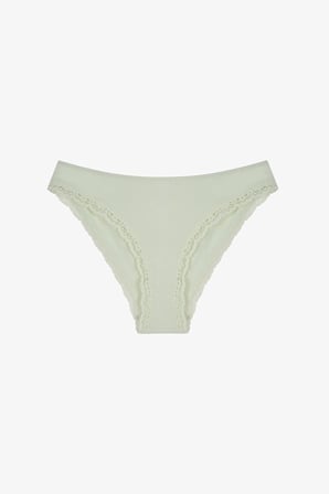 Mint Yeşili Dantel Detaylı Slip Külot