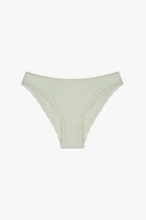 Mint Yeşili Dantel Detaylı Slip Külot