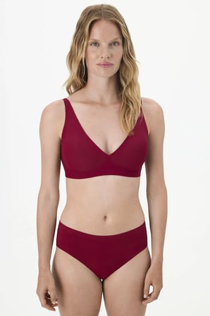 İz Bırakmaz Bordo Fit Decolette Pedli Sütyen