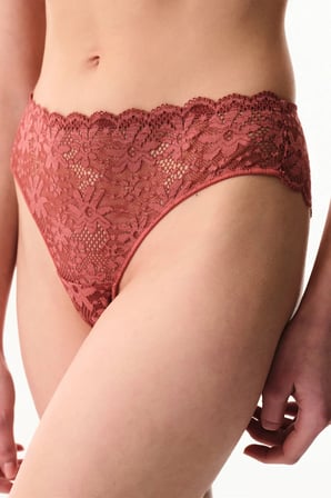 Bordo Dantelli Çiçekli Slip Külot