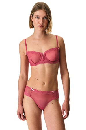 Fuşya V Strapless Balenli Sütyen
