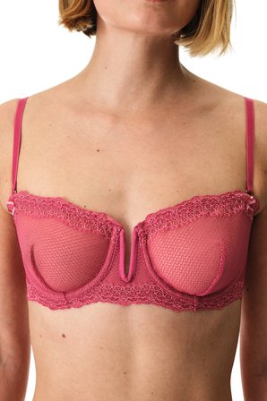 Fuşya V Strapless Balenli Sütyen