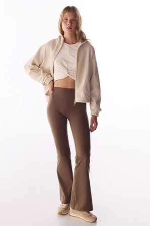 Kahverengi İspanyol Paça (Flare) Soft Feel Tayt