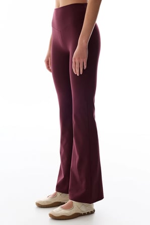 Bordo İspanyol Paça (Flare) Soft Feel Tayt