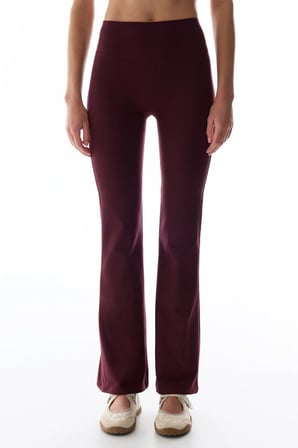 Bordo İspanyol Paça (Flare) Soft Feel Tayt