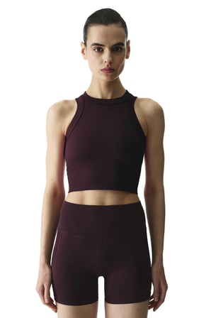 Bordo Seamless Dikişsiz Halter Yaka Askılı Atlet