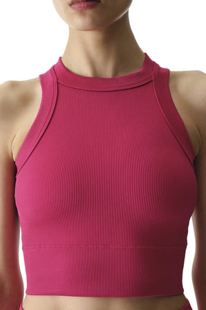 Pembe Seamless Dikişsiz Halter Yaka Askılı Atlet