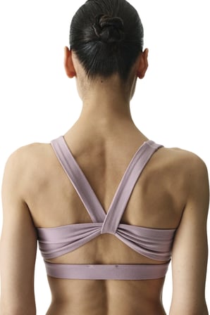 Pembe Sırtı Büzgülü Çıkarılabilir Pedli Pamuk Modal Karışımlı Spor Sütyeni