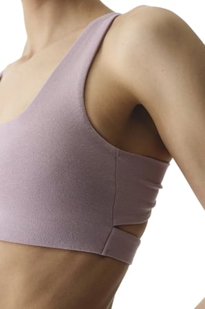 Pembe Sırtı Büzgülü Çıkarılabilir Pedli Pamuk Modal Karışımlı Spor Sütyeni