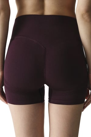 Bordo Seamless Dikişsiz Yüksek Bel Push Up Kısa Tayt