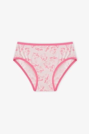 Kız Çocuk Pembe Flying Unicorn Desenli 5'li Slip Külot