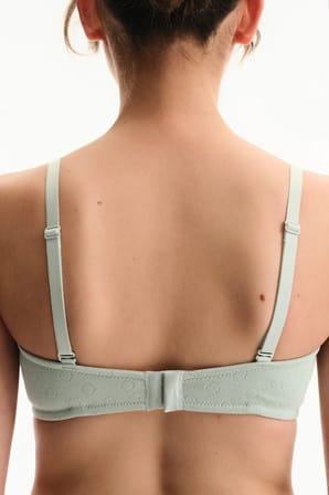 Açık Yeşil Lotus Pointel Çiçekli Pedli Sütyen