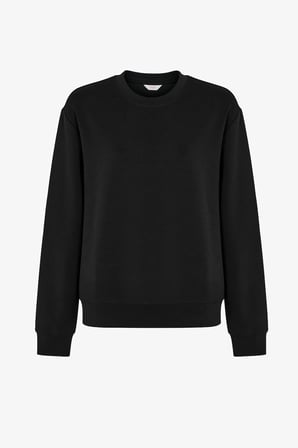 Siyah Modal Bisiklet Yaka Oversize Sweatshirt