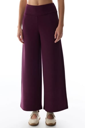 Bordo Yüksek Bel Geniş Paça Pantolon