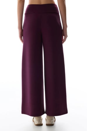Bordo Yüksek Bel Geniş Paça Pantolon