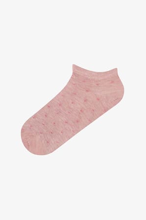 5 Çift Pamuklu Renkli Küçük Puantiye Desenli Patik Çorap