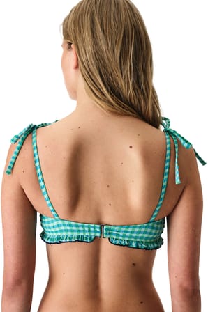 Slainie Balen Pötikare Desenli Fırfırlı Bikini Üstü