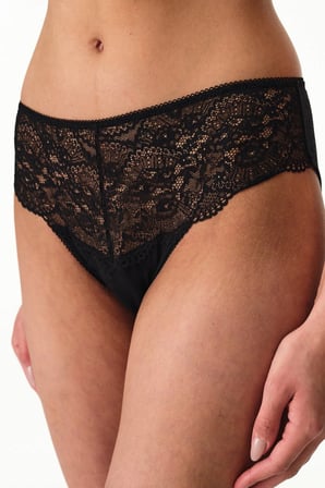 Siyah Dantelli Mama Çiçekli Slip Külot