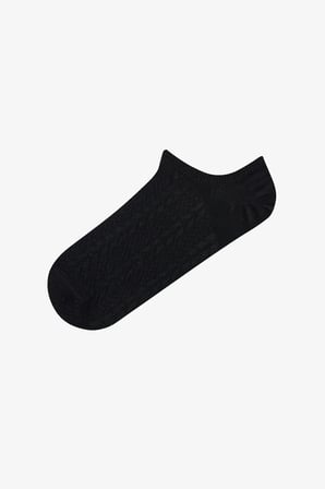 3 Çift Pamuklu Kendinden Desenli Sneaker Çorap