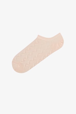 3 Çift Burun Dikişsiz Pamuklu Renkli Fiyonk Kabartma Desenli Sneaker Çorap
