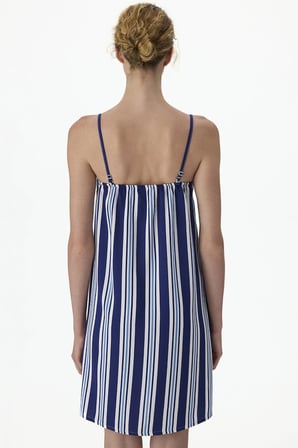 Lacivert Vacation Çizgili Gecelik
