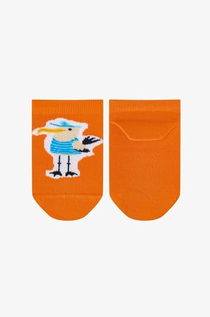Erkek Çocuk Çizgili Seagull Kuş Desenli 3 Çift Patik Çorap
