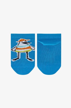 Erkek Çocuk Çizgili Seagull Kuş Desenli 3 Çift Patik Çorap