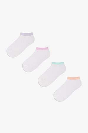 Kız Çocuk Marsmelov Pure Pastels Pamuklu 4 Çift Patik Çorap