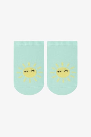 Kız Çocuk Sunny Rainbow Puantiye Desenli Pamuklu 4 Çift Patik Çorap