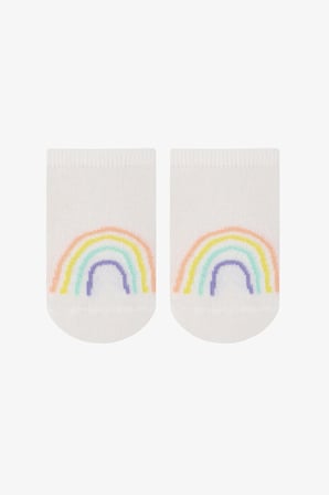 Kız Çocuk Sunny Rainbow Puantiye Desenli Pamuklu 4 Çift Patik Çorap
