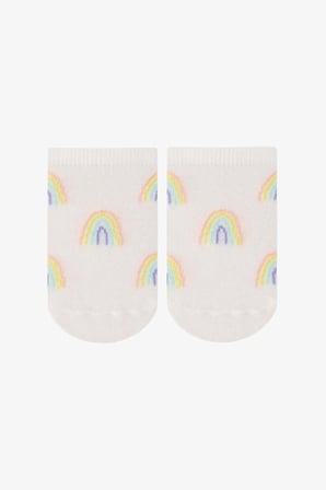 Renkli Kız Çocuk Sunny Rainbow 4 'lü Patik Çorap