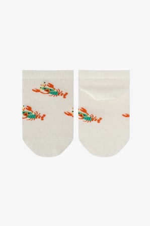 Erkek Çocuk Mavi Snorkel Lobster Hayvan Desenli 3 Çift Patik Çorap