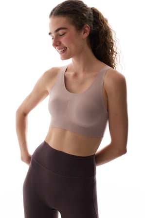 Bej Stretch360 Orta Destek Çıkarılabilir Pedli Zero Feel Spor Sütyeni