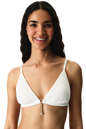 Beyaz Kea Üçgen Fit Bikini Üstü