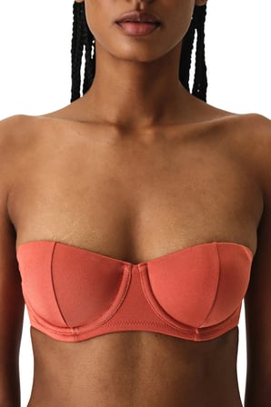 Koral Merin Minimal Straplez Bikini Üstü