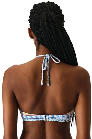 Santorini Etnik Desenli Dokulu Bandeau Bikini Üstü