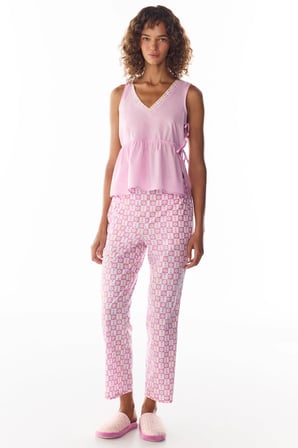 Flora Baskılı Çiçekli Pijama Altı