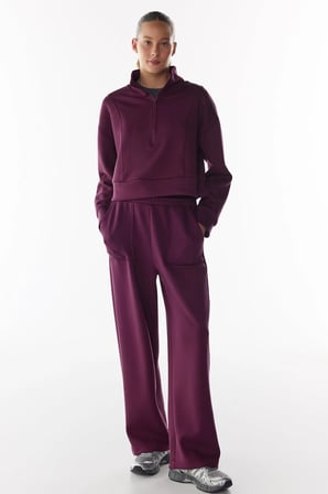 Bordo İpeksi Dokunuş Silky Touch Cep Detaylı Pantolon
