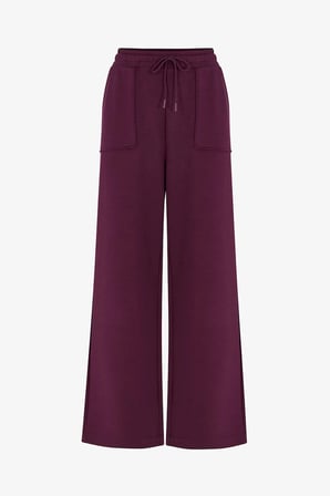 Bordo İpeksi Dokunuş Silky Touch Cep Detaylı Pantolon