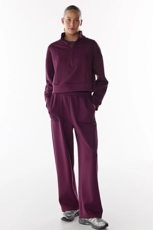 Bordo İpeksi Dokunuş Silky Touch Cep Detaylı Pantolon