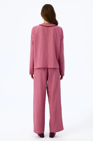 Gül Kurusu Rosy Uzun Kollu Gömlek Pantolon Pijama Takımı