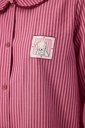 Gül Kurusu Rosy Uzun Kollu Gömlek Pantolon Pijama Takımı